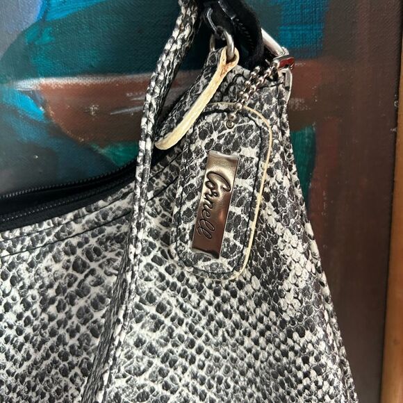 Vintage y2k 00s 2000s faux snake skin shoulder bag by Cornell - Picture 8 of 16
